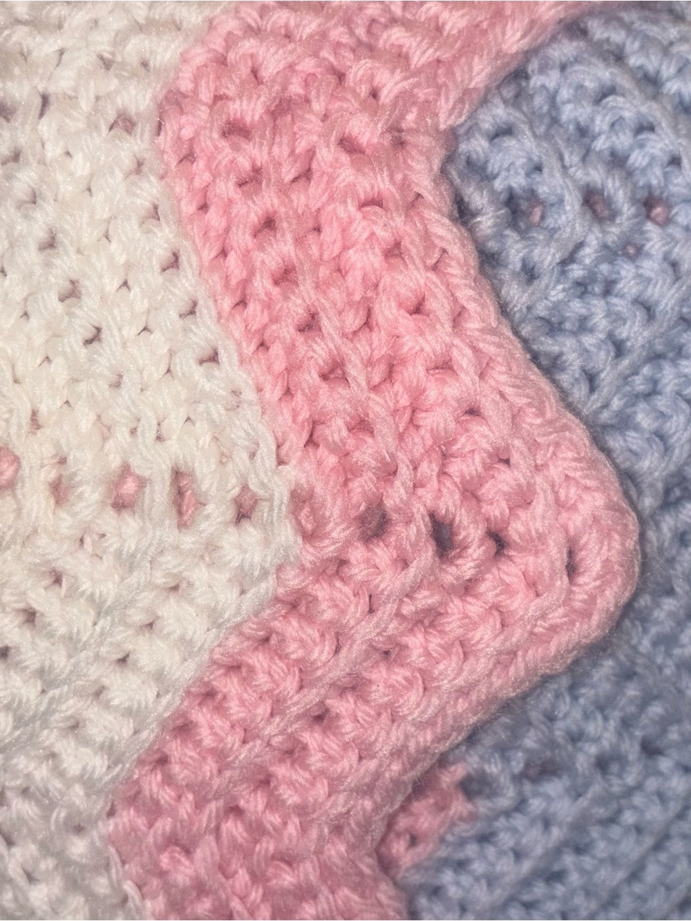 Vintage Soft Chevron Hand Knit blanket - 60x90 appx